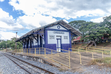 old railway station in the city of Cordisburgo, State of Minas Gerais, Brazil