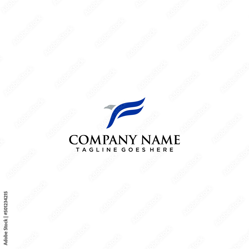 letter f falcon eagle head logo sign design Stock Vector | Adobe Stock