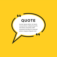 Leinwandbilder - quote box frame, texting boxes speech bubble with quotation marks. line quote frames