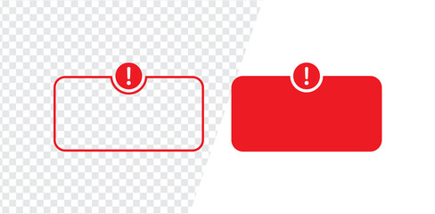 Poster - Exclamation mark icon danger caution sign line frame with empty space alert with attention warning signs