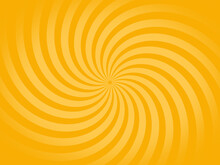 Oval Yellow Vortex Radiate From The Center Of The Orange Background.