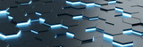 Fototapeta  - Futuristic and technological hexagonal background. 3d rendering