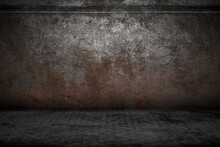 Wheathered Rust And Scratched Steel Texture Background. 3d Illustration