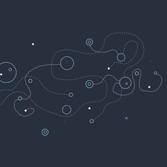 Fototapete - Abstract simple pattern made with circles and dotted lines. Modern minimalist circles vector concept