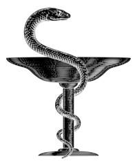 Sticker - Bowl of Hygieia Snake Medical Pharmacy Symbol Icon