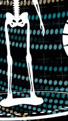Wall Mural - animation of scientific data over black background with green and yellow lines