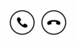 Answer Call and Reject Button Icon. Accept and Decline Symbol Vector