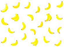 バナナの水彩パターン
