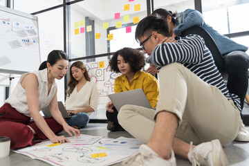 group of business people team meeting in modern office working design planning and ideas concept
