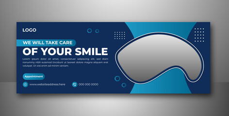 Modern social media cover banner design template for dental, medical, health care, doctor.easy to use and uniqe background