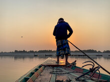 Boat Worker Boutha On Jamuna River In Bangladesh - Sun Kissing & Working