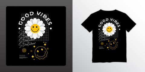 Wall Mural - Good vibes streetwear t-shirt design, suitable for screen printing, jackets and others