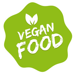 Wall Mural - vegan food badge. organic vegetarian stamp.