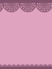 Vertical Illustration With Copyspace, Pink Lace On Pale Pink Background With Space For Text