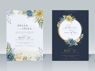 beautiful floral wedding invitation card