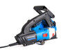 © HENADZY - Powerful electric wall chaser for recessing in walls with two diamond blades for reinforced concrete. White background, isolate. Installer's power tool, close-up