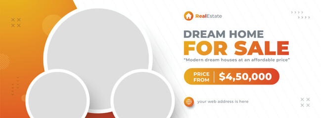 real estate social media facebook cover web banner template