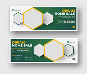 real estate social media facebook cover web banner template