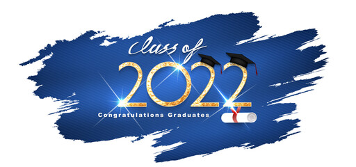 Wall Mural - Class of 2022 Vector text for graduation gold design, congratulation event, T-shirt, party, high school or college graduate. Lettering for greeting, invitation card