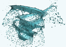 Clear Liquid Water Spiral - 3D Illustration