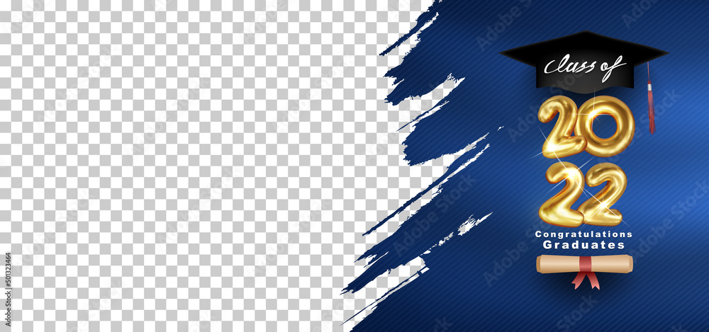 Graduation, Class of 2022 Vector text 3d gold design space for text and ...
