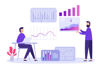 Wall Mural - market forecast trend use chart and graphic