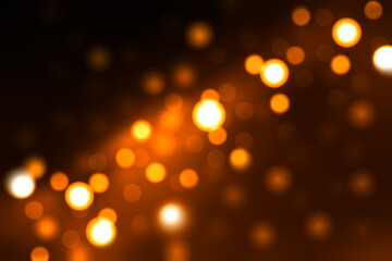 Wall Mural - Festive golden luminous background with lights bokeh. Abstract glowing bokeh lights