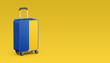 A beautiful 3d illustration with ukraine flag on suitcase.