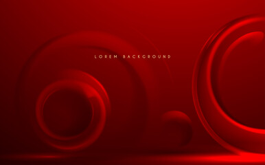 Wall Mural - Absract red background with circle elements
