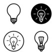 © Artem - Lightbulbs1-3 Flat Icon Set Isolated On White Background