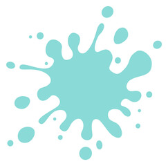 Canvas Print - Blue ink splatter icon. Water splash stain