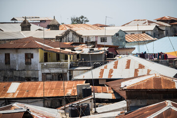 zanzibar city, tanzania - april 24,2022: view on architecture of stone town in zanzibar city.