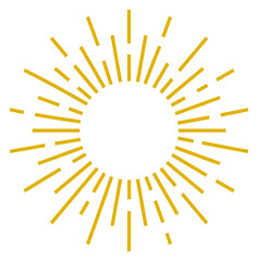 Wall Mural - yellow sun shine. vintage round sunbeam frrame