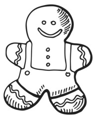 Canvas Print - Gingerbread man cookie. Traditional winter holidays biscuit