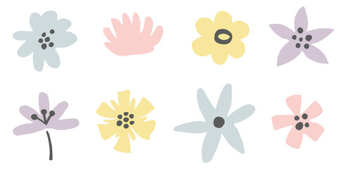 Wall Mural - flowers set. decorative floral elements for prints and patterns