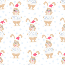 Funny 2023 Pattern With A Tired Rabbit