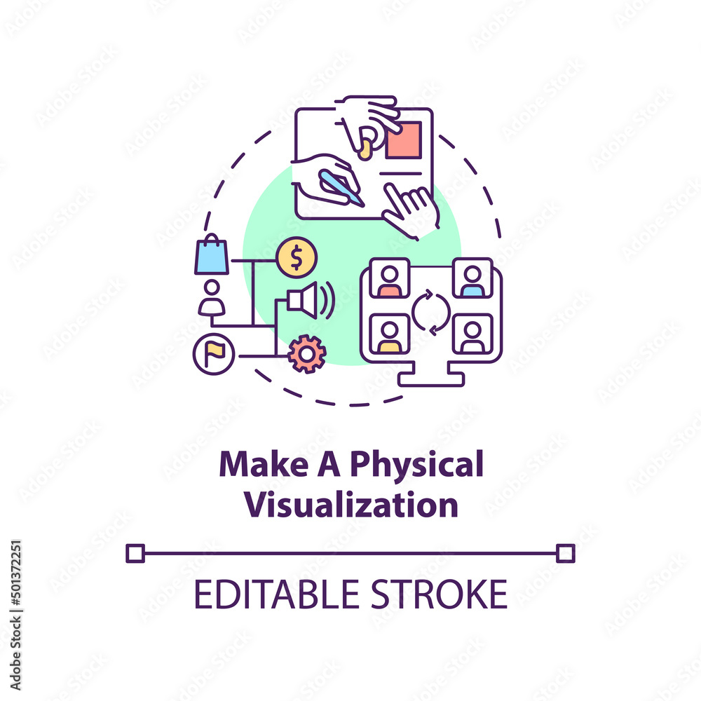 Make physical visualization concept icon. Value stream mapping best ...