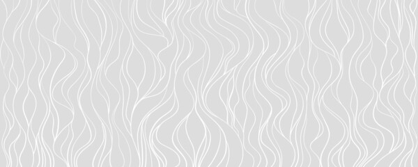 Wall Mural - Waved background. Hand drawn waves. Seamless wallpaper on horizontally surface. Stripe texture with many lines. Wavy pattern. Line art. Print for banner, flyer or poster