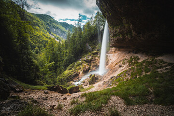 Wall Mural - Pericnik waterfall in Slovenia