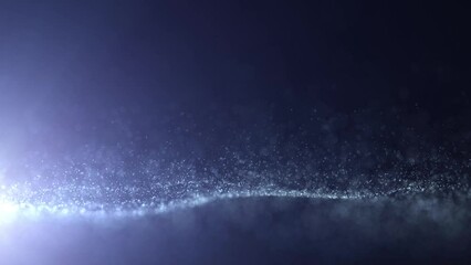 Canvas Print - looping glow shiny dots waves flying particles.