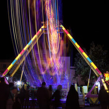 Illuminated Carousel Light Trails At The St Giles Fair, Oxford