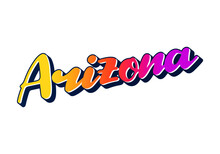 Arizona Text Design. Vector Calligraphy. Typography Poster. Usable As Background.