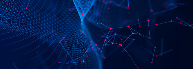 Leinwandbilder - Big Data visualization. Data technology illustration. Science background. 3D