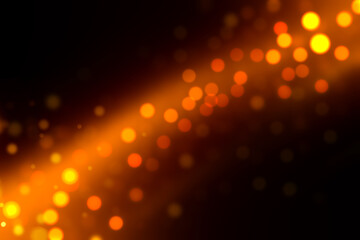 Wall Mural - Festive golden luminous background with lights bokeh. Abstract glowing bokeh lights