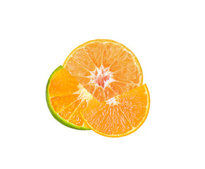 Poster - fresh slice orange isolated on white background