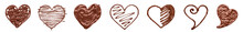 Heart Made Of Melted Chocolate On White Background