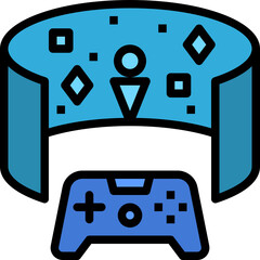 gaming color outline icon