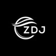 ZDJ letter logo design on black background. ZDJ  creative initials letter logo concept. ZDJ letter design.
