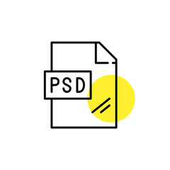 Wall Mural - psd file format icon. pixel perfect, editable stroke, line art