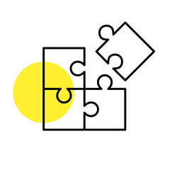 Wall Mural - puzzle icon. pixel perfect, editable stroke line art